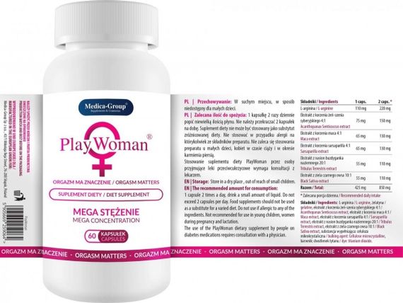 Капсули для підвищення лібідо у жінок Medica Group Supl.diety-PlayWoman (ціна за упаковку, 60 капсул) | Зображення 2
