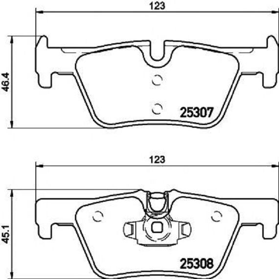Тормозные колодки Bosch дисковые задние BMW 1/2/3/4 ''R ''11>> PR2 0986495289 | Зображення 1