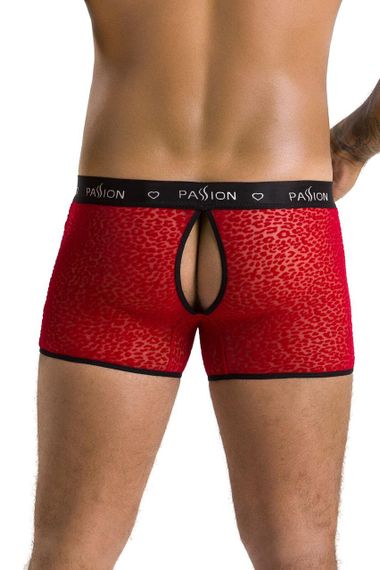 Чоловічі прозорі боксери Passion 046 SHORT PARKER XXL/XXXL Red, сітка, під леопард Sex Aura | Зображення 1
