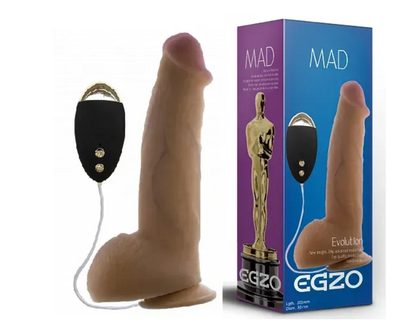 Вібратор на присоску EGZO Ciberskin DVR002 (20,5 см х 5 см) Sex Aura | Зображення 1