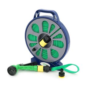 Шланг поливочный на катушке 15м + распылитель,насадка на кран,Green,Box