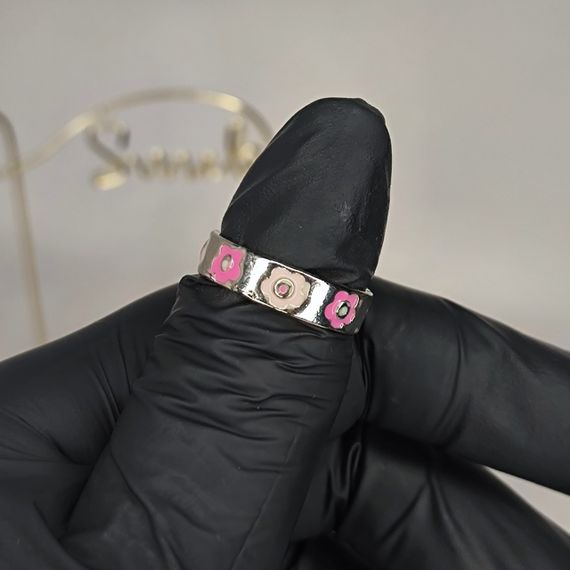 Кольцо #31 для фото ногтей (маникюра) цвет серебро