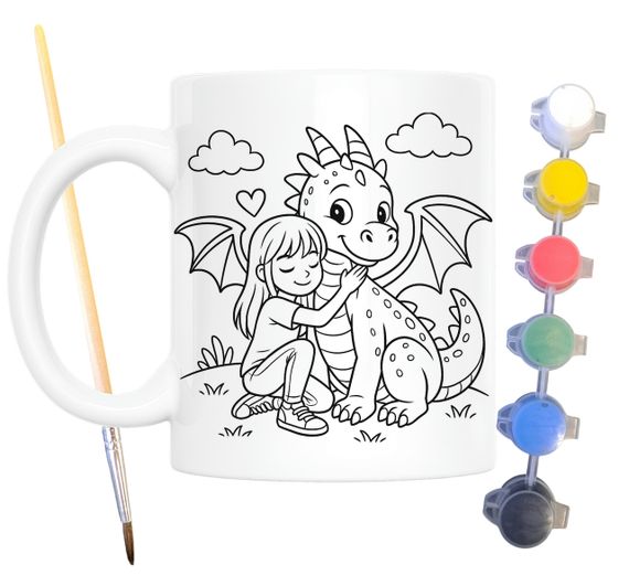 Набор для творчества кружка раскраска Дракон 330 мл белая (КР0167) | Зображення 1