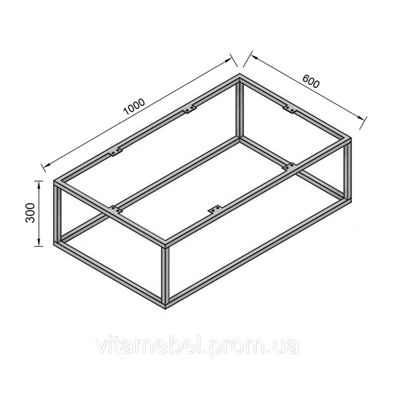 Каркас для журнального столу з металу 1000×600mm, H=300mm | Зображення 7