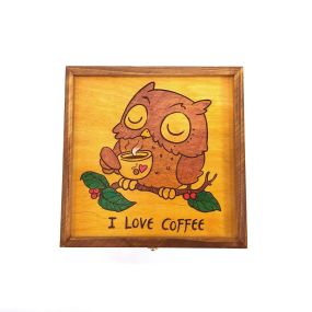 Ящик с крышкой I love coffee 19,8х19,8х10,8 см Мастерская мистера Томаса Дерево Лак