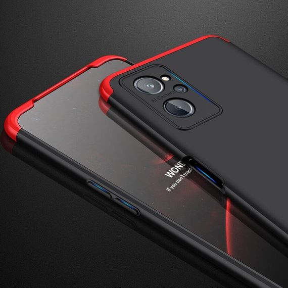 Чохол GKK 360 градусів для Oppo A76 / Realme 9i колір Чорно-Червоний | Зображення 4