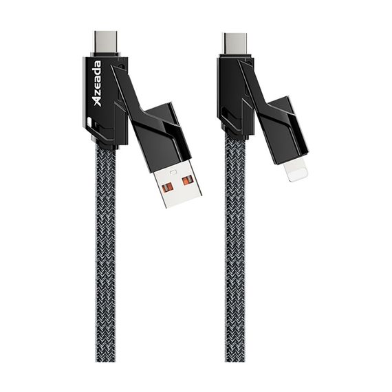 Дата кабель USB 2.0 AM/USB-C to Lightning + Type-C 1.5m PD-B96th Black Proda (PD-B96th-BK) | Зображення 2