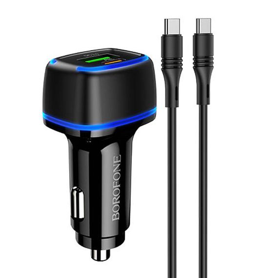 АЗП Borofone BZ14A Mercury PD20W+QC3.0 3A (1USB-A/1C) + кабель Type-C to Type-C Чорний