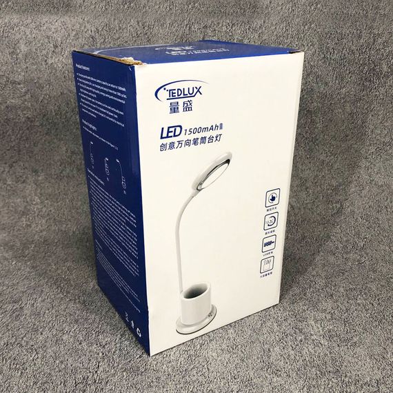 Настольная лампа аккумуляторная на гибкой ножке с органайзером Tedlux TL-1006, usb светильник гибкий | Зображення 4