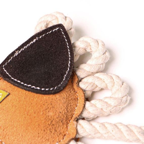 Іграшка для собак DoggyMan Leather Chicken With Rope, 21 см | Зображення 3