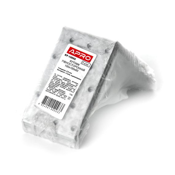 Угольник равносторонний 100х100х60х2.0мм оц. (пачка, кратно 5шт) APRO | Зображення 1