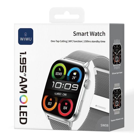 Смарт-часы WiWU SW08 Smart sports watch (call version) Silver | Зображення 4