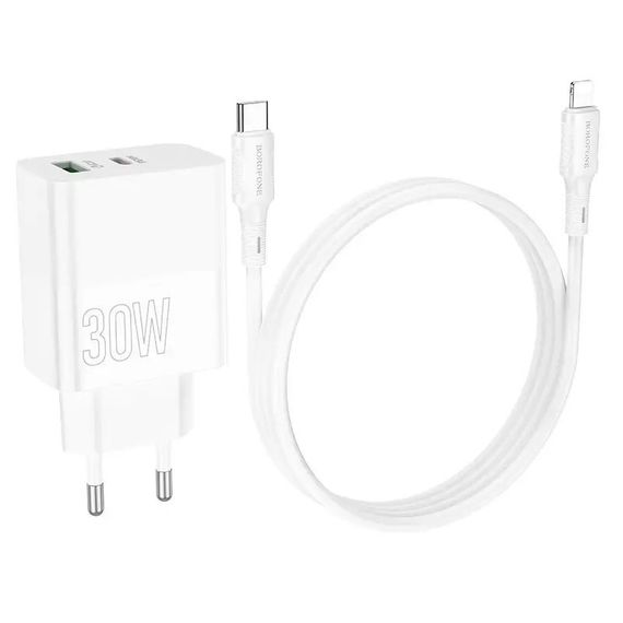 СЗУ Borofone BA75A PD30W+QC3.0 + Type-C + Lightning | Зображення 4