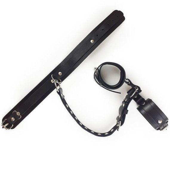 Фиксаторы для шеи и рук из натуральной кожи Art of Sex Bondage Set, Черный | Зображення 6