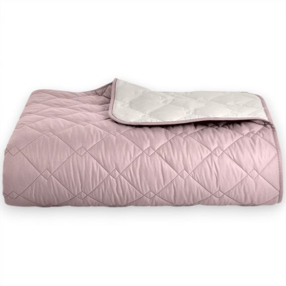 Двустороннее покрывало IDEIA Cube 210х240 см микрофибра с антиаллергенным волокном, пудра/св.серый | Зображення 2