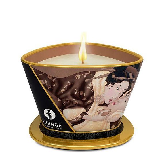 Масажна свічка Shunga Massage Candle – Intoxicating Chocolate (170 мл) з афродизіаками sexstyle