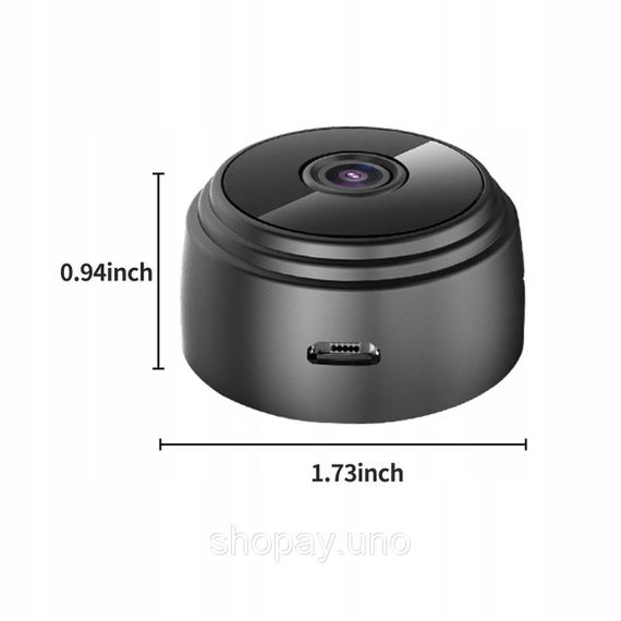 Бездротова Wi-Fi міні відеокамера A9 FullHD 1080P ∙ Нічна зйомка до 10м ∙ Датчик руху ∙ Циклічний запис відеоспостереження | Зображення 1