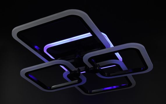 Люстра світлодіодна стельова LED світильник для квартири на стелю лед з пультом 26115 Чорний 11х48х60 см. | Зображення 7