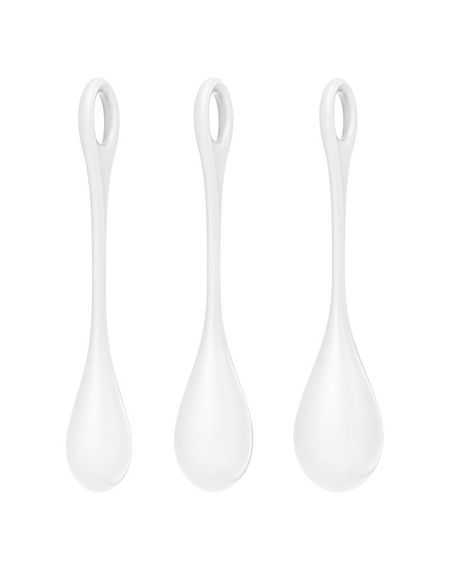 Набір йоні намистин Satisfyer Yoni Power 1 White, діаметр 2-2,5-3см, вага 22-46-74гр | Зображення 1
