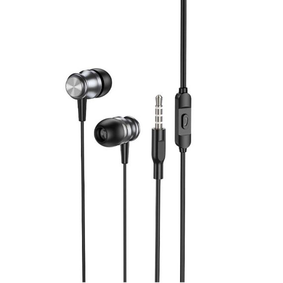 Навушники BOROFONE BM75 Platinum metal universal earphones with microphone Metal Gray