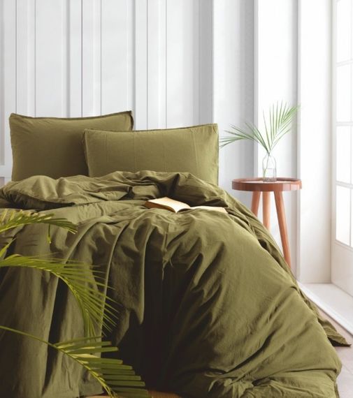 Постільна білизна Limasso Stonewashed Ranforse 160 х 220 см Capulet Olive