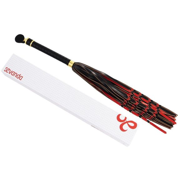 Флоггер LOCKINK SEVANDA Red & Black Braided Tail Flogger Sex Aura | Зображення 6