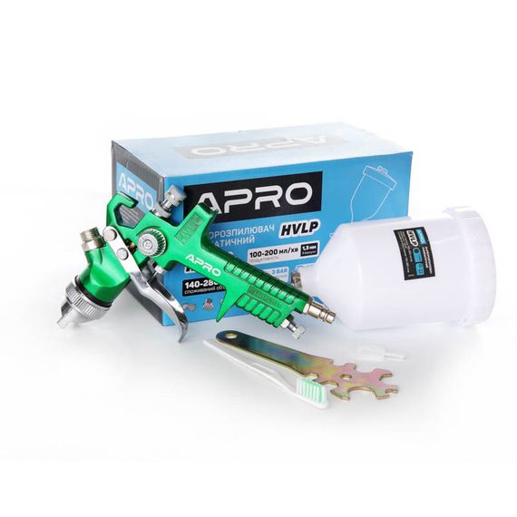 Фарборозпилювач HVLP Ø1,3 мм у/б пласт. 600 мл APRO 8500321 | Зображення 3