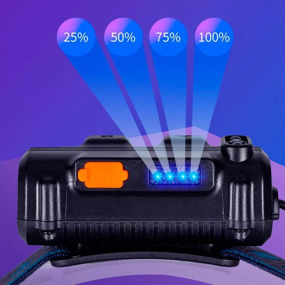 Ліхтар налобний з датчиком руху, від USB, BL W690-2 / Акумуляторний світлодіодний ліхтарик на голову | Зображення 5