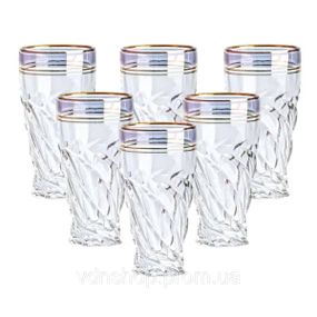 Стеклянные стаканы набор из 6 штук по 250 мл синий HP567