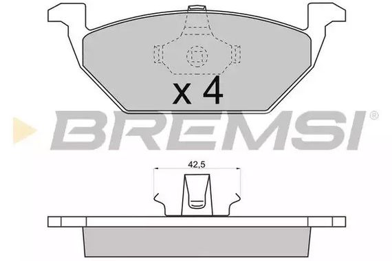 Колодки передні гальмівні Caddy III/Golf V/Octavia/A3 96-, Bremsi (BP2712) | Зображення 1