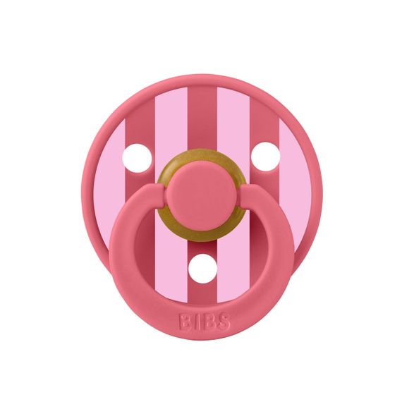 Соска пустушка BIBS Studio Colour Latex кругла 6-18 міс Coral / Baby Pink