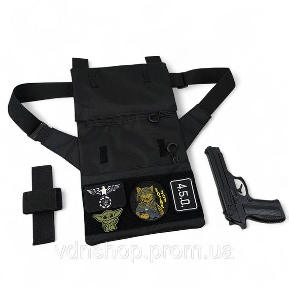 Тактичні сумки через плече чоловічі, Сумка через плече чоловіча плетена, Тактична сумка з шевроном HN-17 | Зображення 7