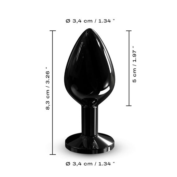 Металева анальна пробка з кристалом Dorcel Diamond Plug Black M | Зображення 4