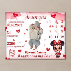 Плед 3D з метрикою Календар для дівчинки 32788 80х100 см