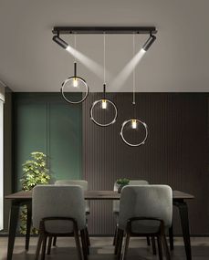 Люстра світлодіодна стельова LED світильник для квартири на стелю лед 26836 Чорний 30-150х6х80 см.