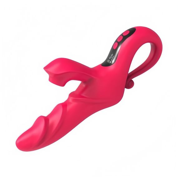 Многофункциональный вибратор с вакуумной стимуляцией и подогревом Sensoria HeatPulse Красный | Зображення 5