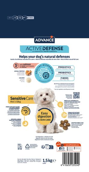 Сухий корм для собак малих порід із лососем Advance Mini Sensitive, 1.5 кг | Зображення 1