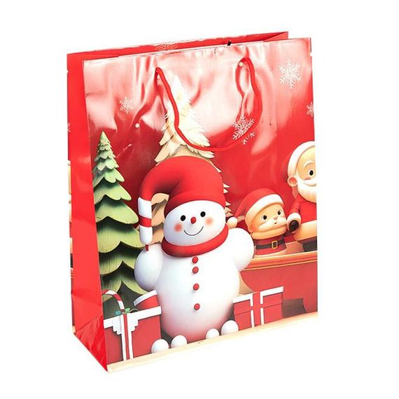 Пакет подарочный "Новый год" 2571-2-2 размер 26х32х10 см