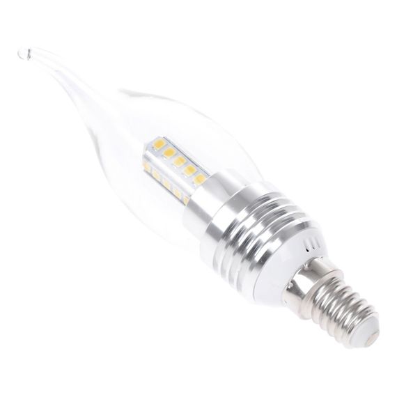 Лампа светодиодная LED E14 5W 20 pcs WW CL37-A SMD2835 (silver) 220V | Зображення 3