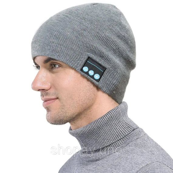 Портативная колонка ШАПКА с bluetooth наушниками SPS Hat BT True. Цвет: серый | Зображення 3