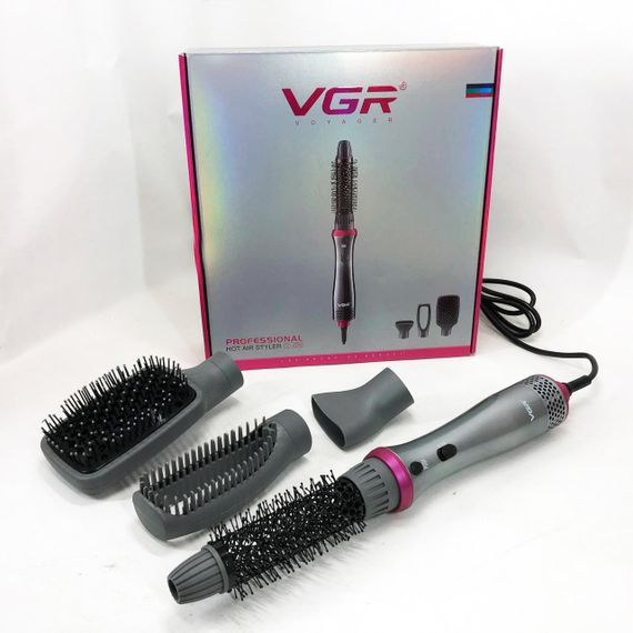 Фен мощный 4в1 VGR V-408 700 Вт, Стайлер для объема волос, Хороший фен для выпрямления волос UJ-33 | Зображення 8