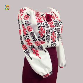 Рубашка Украинская вышиванка 22311 цвет белый размер XS/S