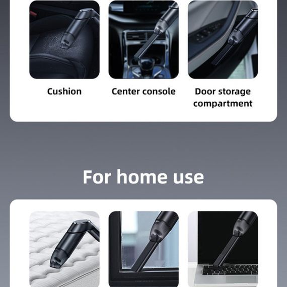 Портативный пылесос Usams US-ZB259 YAJ Series 4300Pa 4000mAh Black | Зображення 5