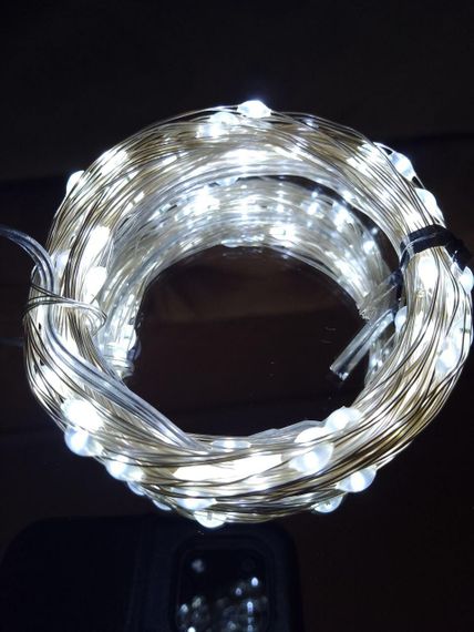 Гірлянда на батарейках (3шт АА) "світлодіодні краплі" 10 м, 100 LED, холодний білий колір | Зображення 2