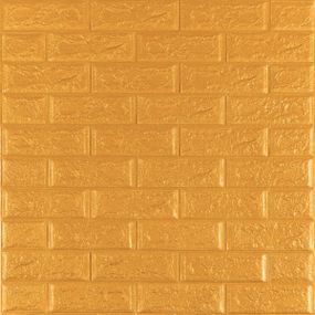 3D панель самоклеюча 700х770х5мм цегла Золото (011-5) SW-00000147