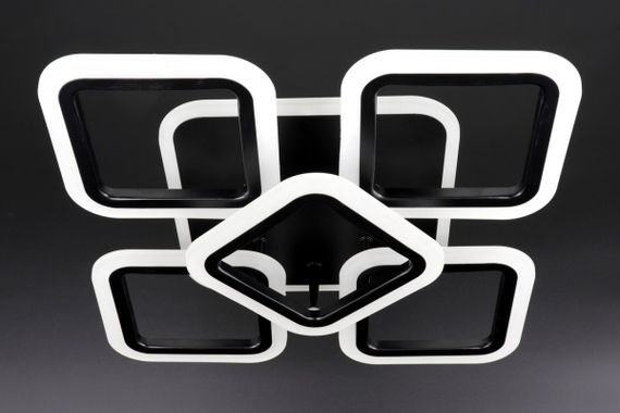 Люстра світлодіодна стельова LED світильник для квартири на стелю лед з пультом 25748 Чорний 11х41х55 см.