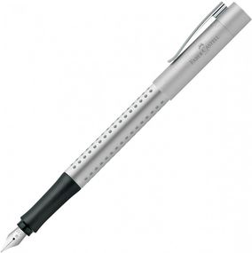 Перьевая ручка Faber Castell Grip 2011 FP Серебряная, тонкое (F)