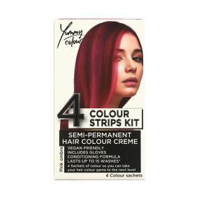 Краска для волос из 4 цветных полосок Розовый Омбре YUMMY COLOUR 4 COLOUR STRIPS KIT Pink Ombre Stargazer