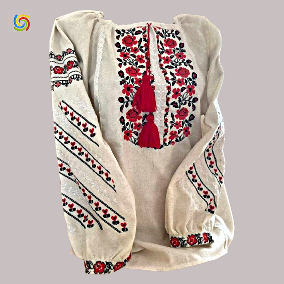 Рубашка Украинская вышиванка  325213 цвет серый размер 4XL