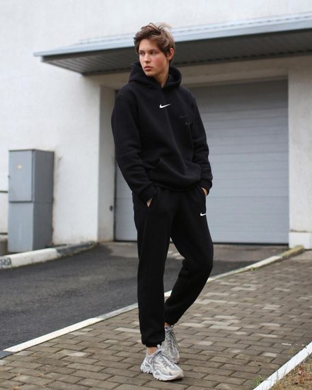 Утеплений костюм Nike унісекс на флісі чорний | Зображення 2